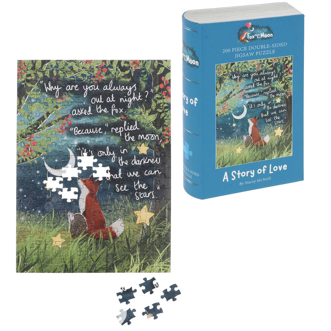 Fox Under The Moon Love 200 Piece Double Sided Jigsaw Puzzles
