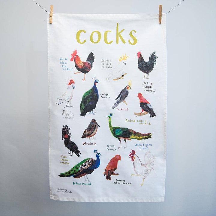Cocks Bird Cotton Tea Towel