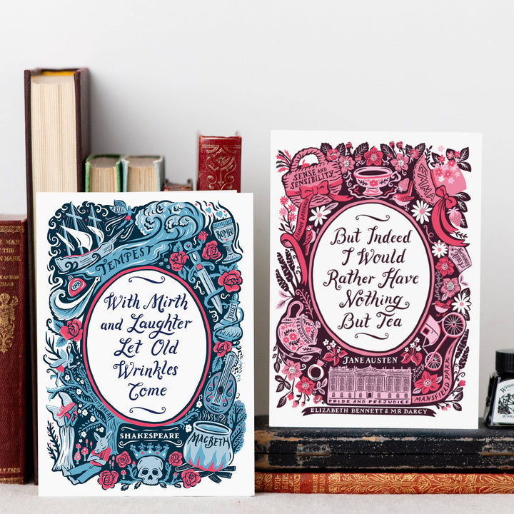 "Nothing but Tea" Jane Austen Card by Lucy Stephens.