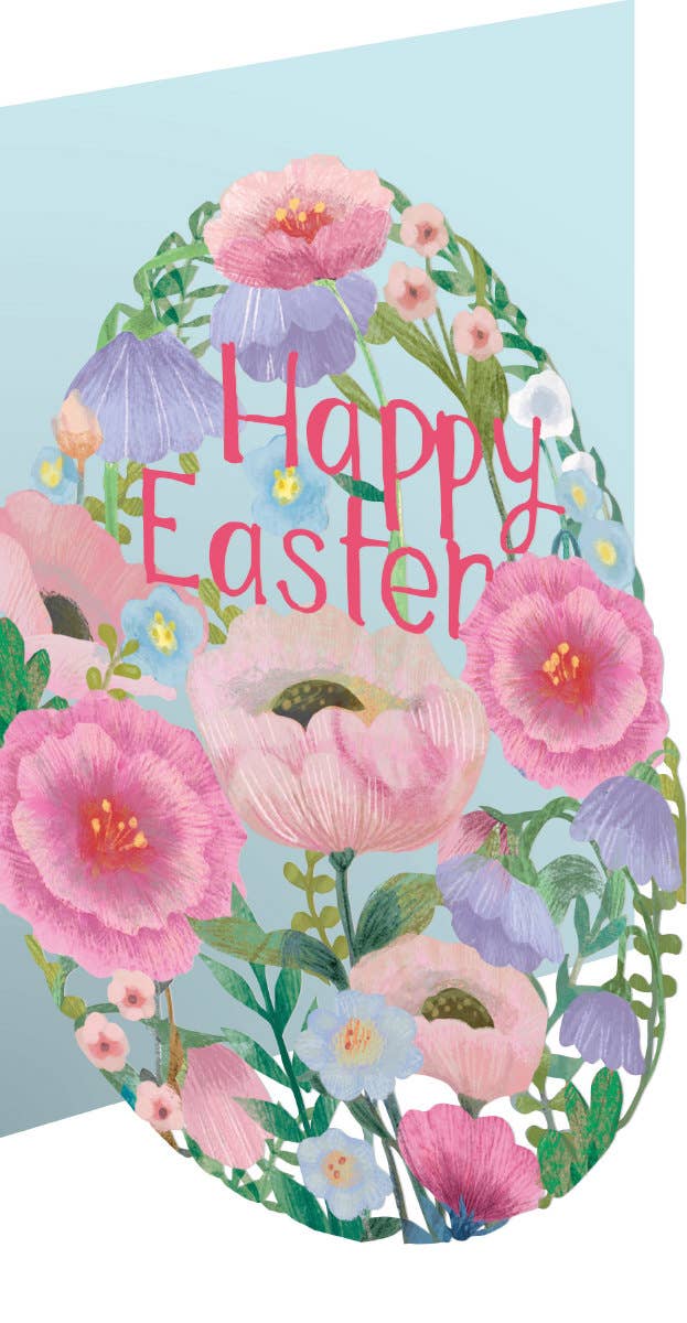 Easter Floral Egg Lasercut Card