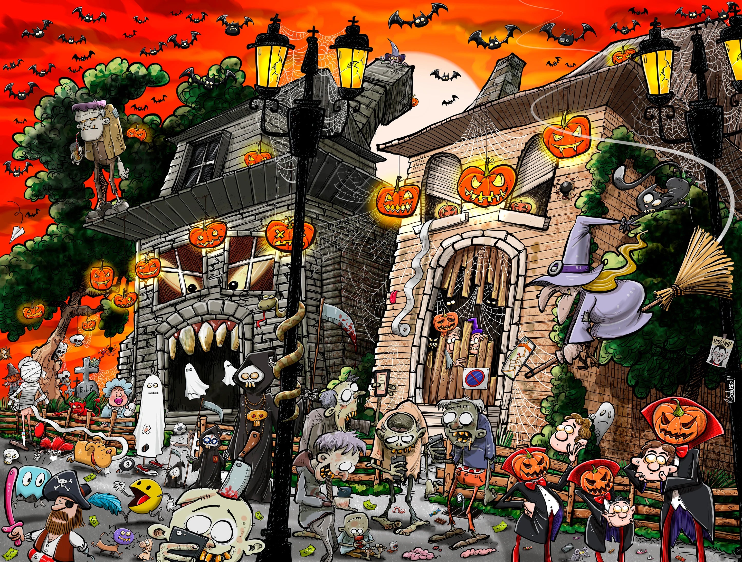 Chaos on Halloween 1000 Piece Jigsaw Puzzle