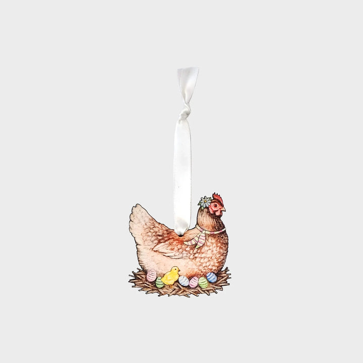 Hanging Easter Chicken Wooden Decoration