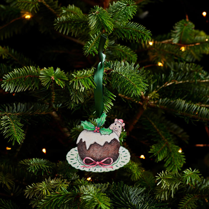 Christmas Pudding Wooden Christmas Decoration