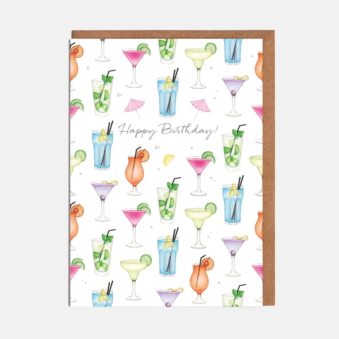 Cocktail Drinks Birthday Card