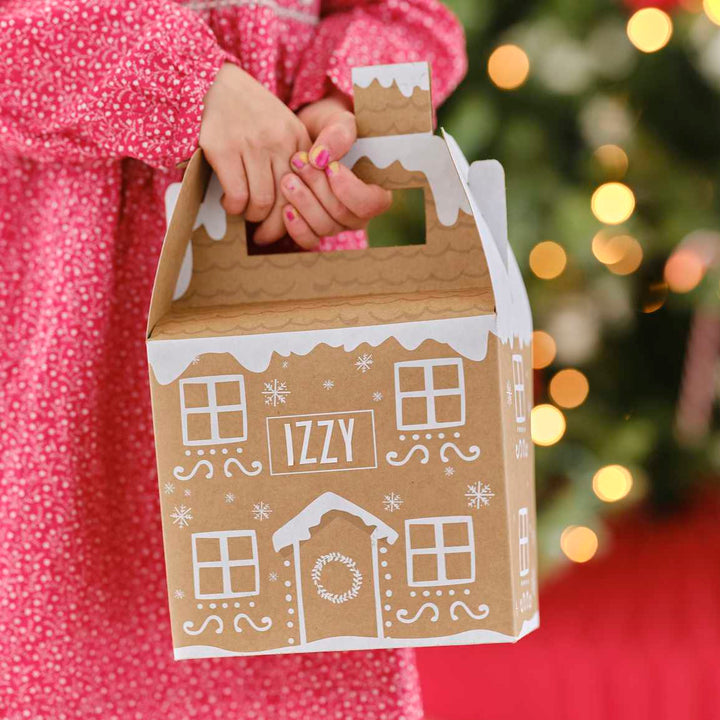 Customisable Gingerbread House Christmas Gift Boxes