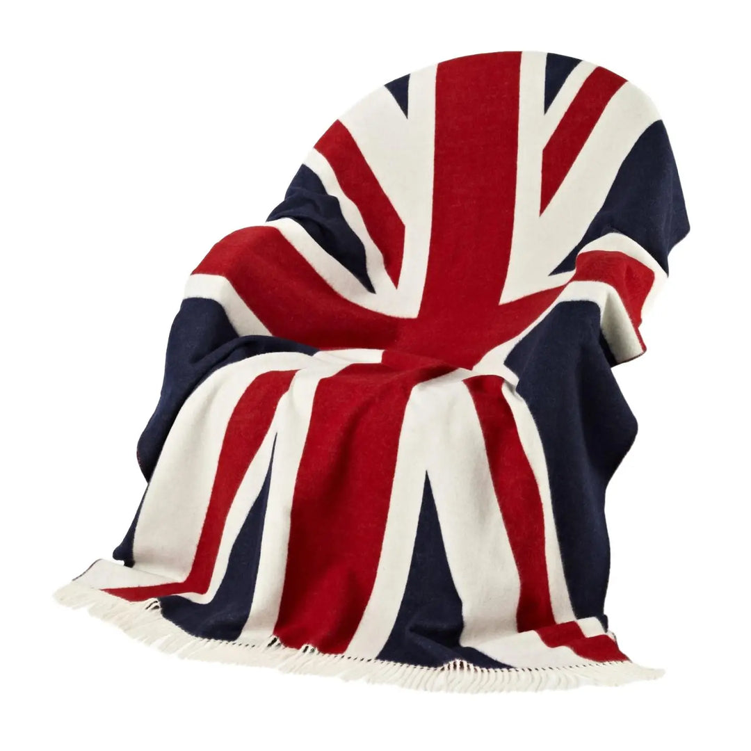 Merino Lambswool Throw Blanket - UK Flag