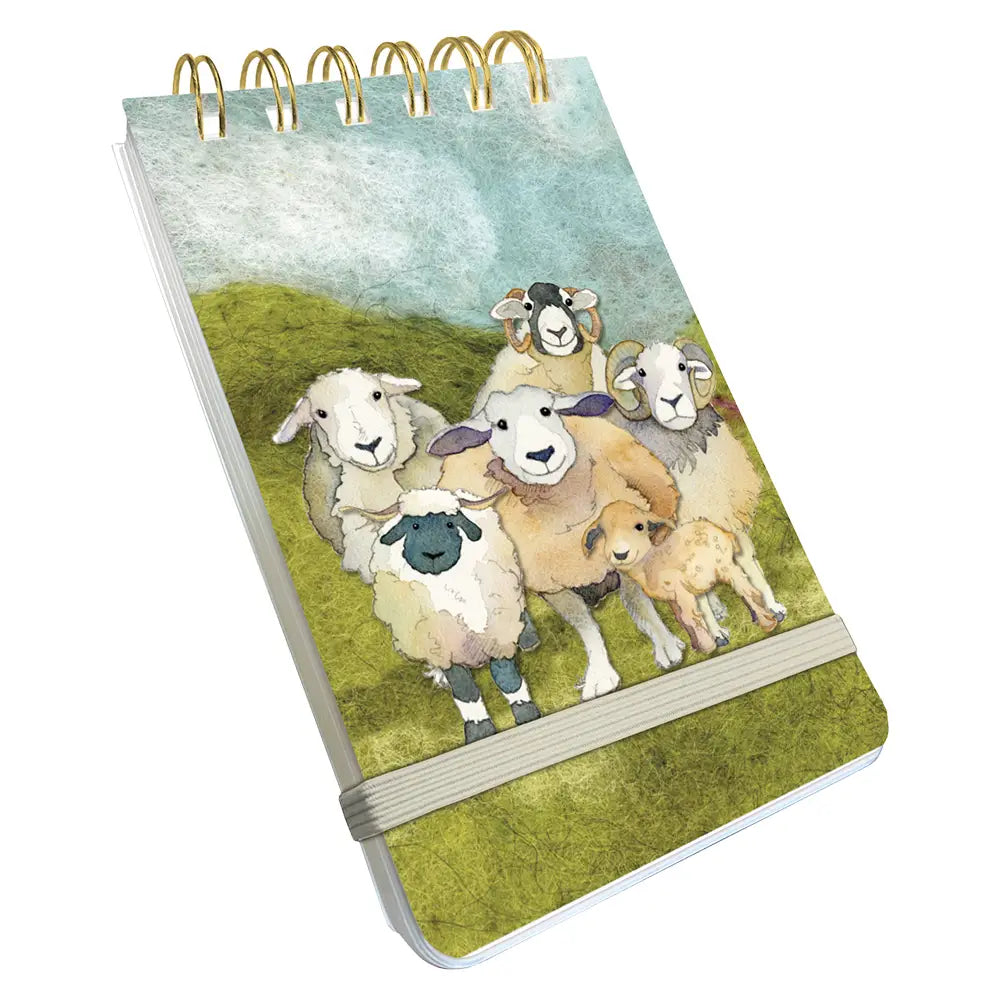 Felted Sheep Mini Spiral Pad