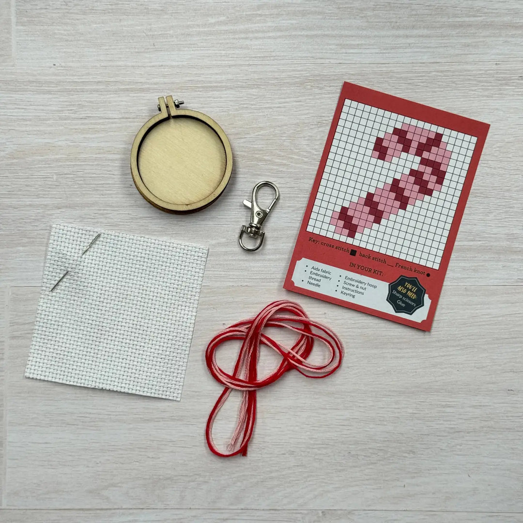 Candy Cane Mini Matchbox Cross Stitch Kit