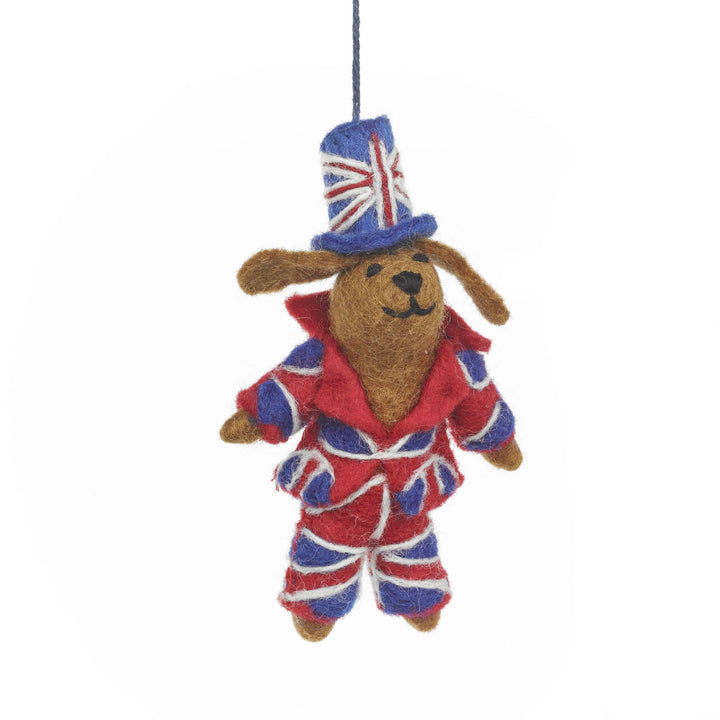Handmade Felt Patriotic Pooch Hanging Decoration