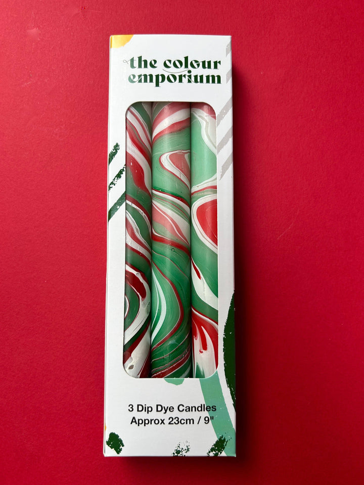 HOLLY JOLLY MARBLE Set of 3 Candles