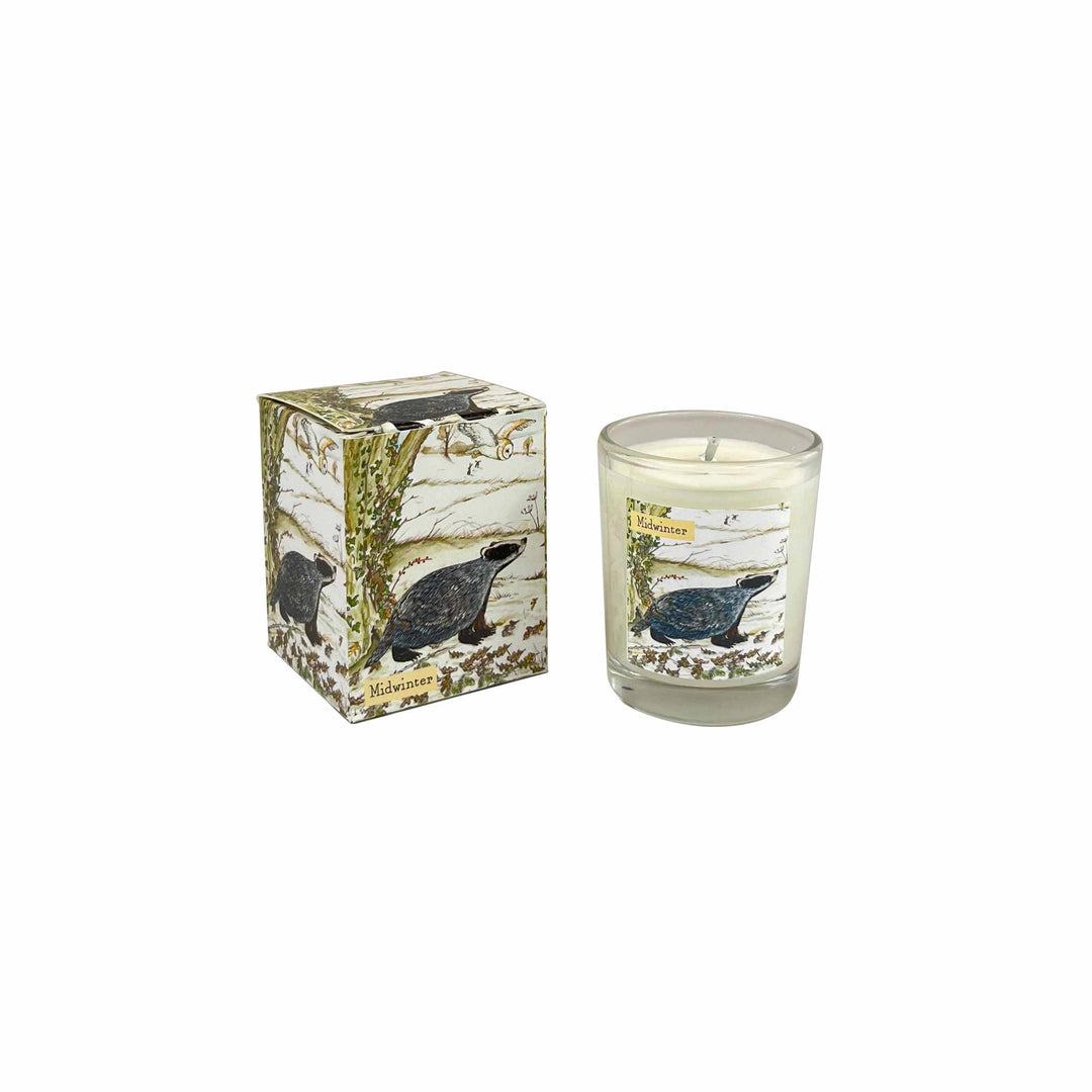Midwinter- Votive Candle - Walking Badger