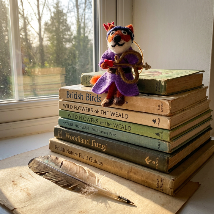 Handmade Felt Fox Robin Hood & Maid Marion Decoration