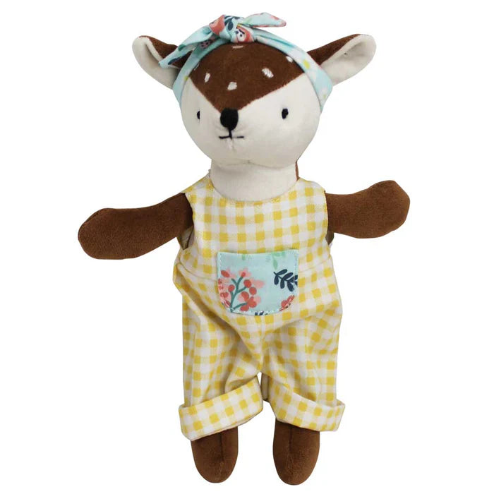 Mrs. Deer With Yellow Gingham Dungarees