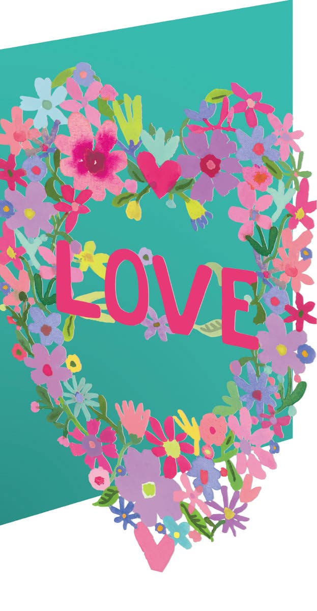 Love Heart of Flowers Lasercut Card