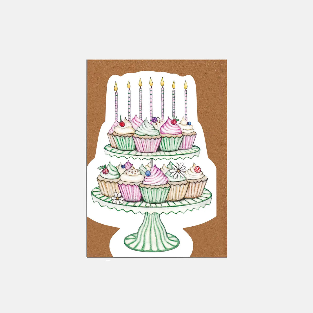 Cupcakes Die-Cut Birthday Card