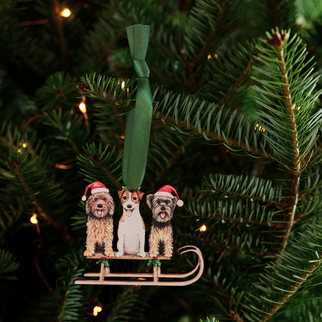 Dogs Wooden Christmas Decoration