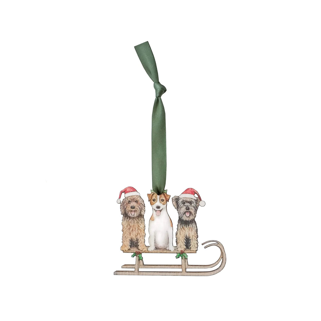 Dogs Wooden Christmas Decoration