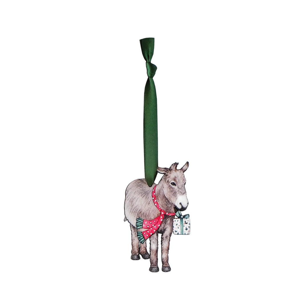 Donkey Wooden Christmas Decoration