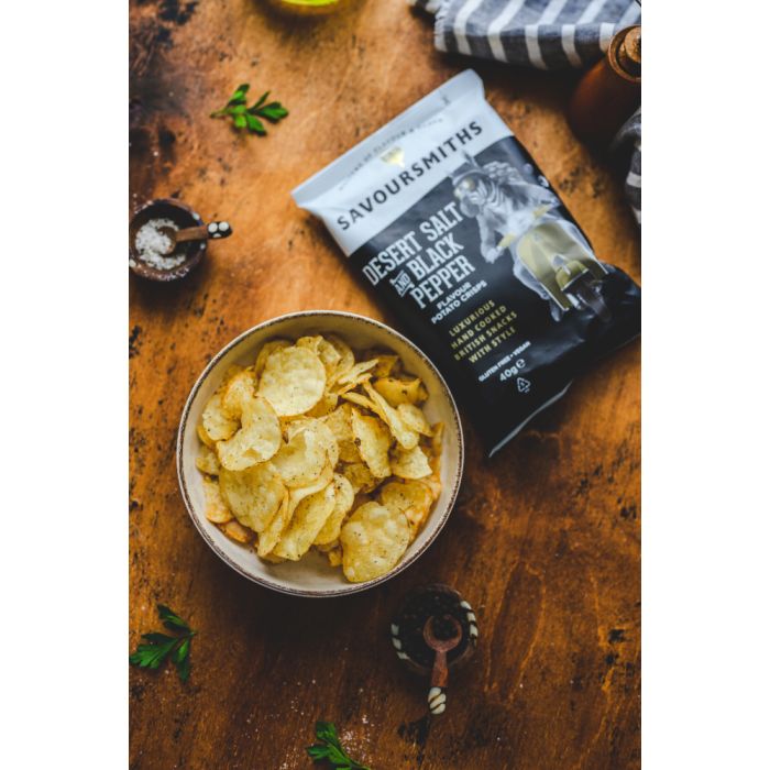 Savoursmith's Desert Salt & Black Pepper Potato Crisps (Single Serving Bag)