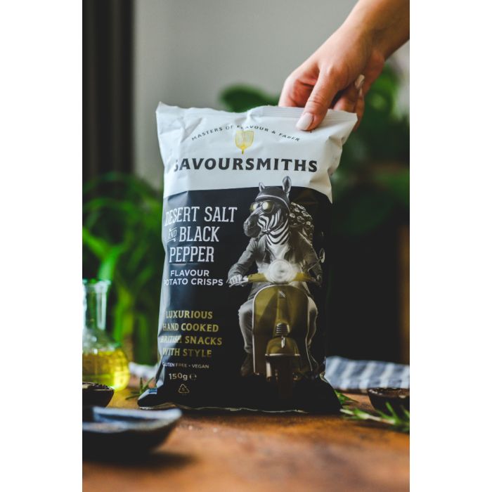 Savoursmith's Desert Salt & Black Pepper Potato Crisps (Large Bag)
