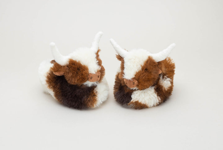 Texas Longhorn Highland Cow Plush Baby Slippers