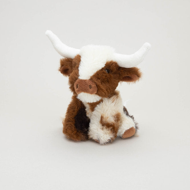 Texas Longhorn Cream/Brown Plush Baby Soft Mini Toy