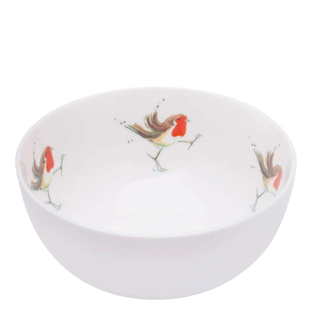 Small China Bowl - Winter Robin