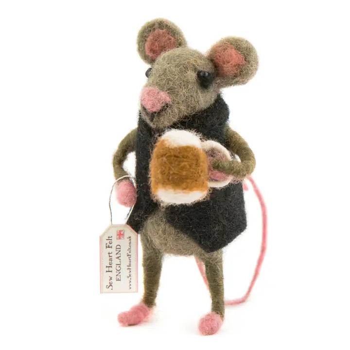 Felt Mouse with a Pint of Beer