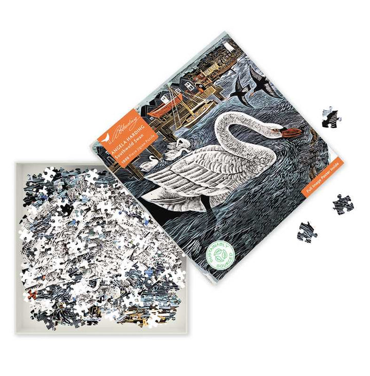 Southwold Swan Adult Sustainable Jigsaw Puzzle by Angela Harding