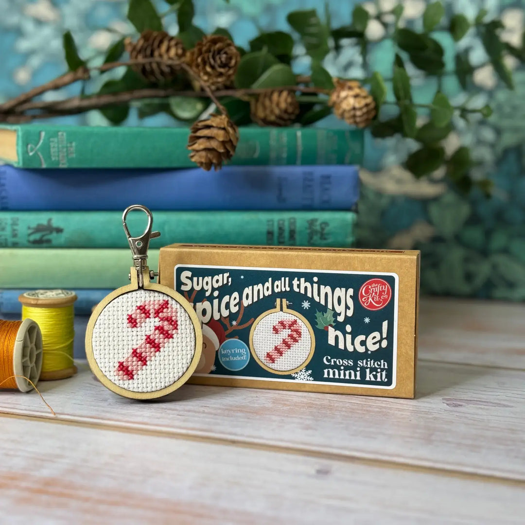 Candy Cane Mini Matchbox Cross Stitch Kit