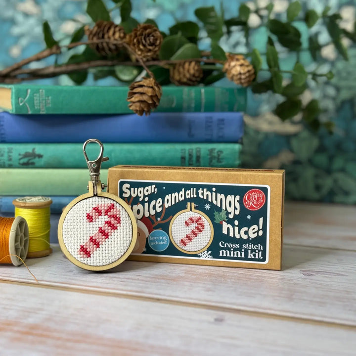 Candy Cane Mini Matchbox Cross Stitch Kit