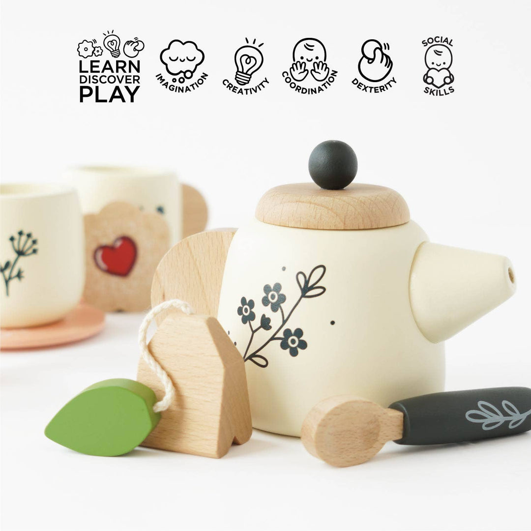 Eco-Friendly Wooden Tea Set & Tray