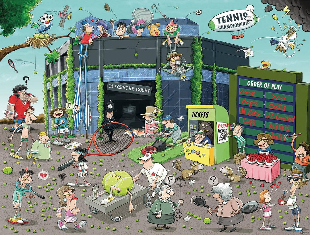 Chaos at the Tennis Tournament No.6 - 1000 Piece Jigsaw Puzzle by Ricardo Galvao