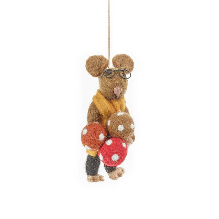 Handmade Needle Felt Oliver the Mouse Autumnal Decoration