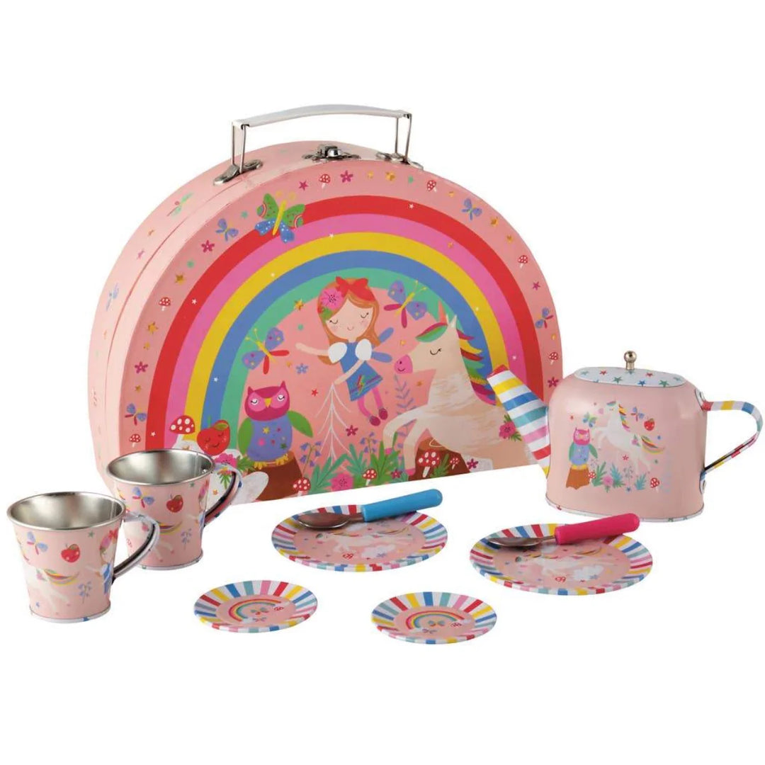 Rainbow Fairy Children's 10 pc Tin Tea Set
