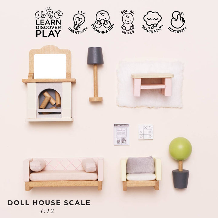 Wooden Dolls House Living Room