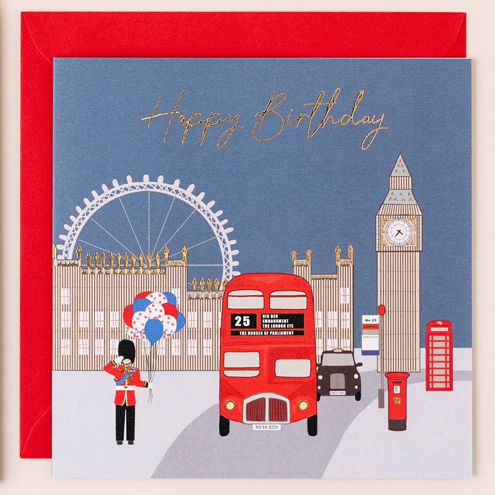 'Happy Birthday' London 'The Houses of Parliament' Birthday Card
