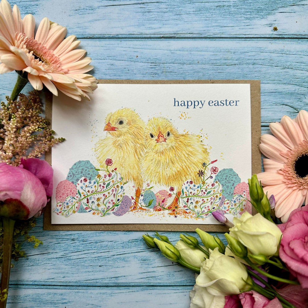 Happy Easter Chicks Greetings Eco Card