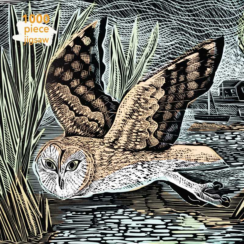 Marsh Owl Adult Sustainable Jigsaw Puzzle by Angela Harding