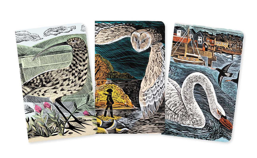 Wildlife Set of Three 3.5" x 5.75" Mini Notebooks by Angela Harding