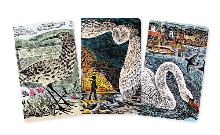 Wildlife Set of Three 3.5" x 5.75" Mini Notebooks by Angela Harding