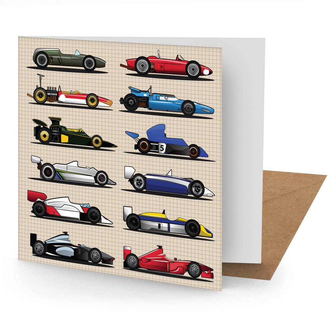 Grand Prix Racing Car Greetings Card
