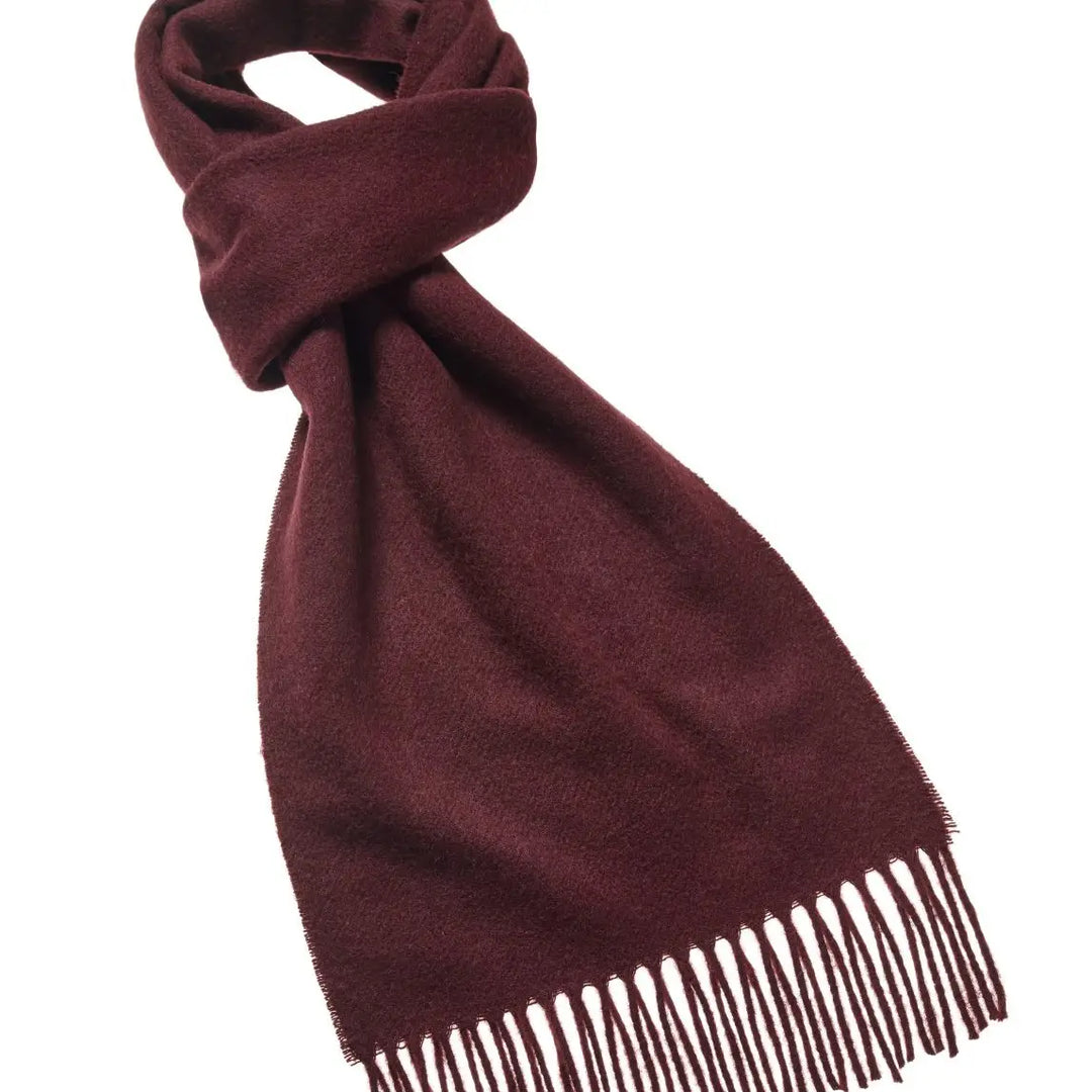 100% Pure Merino Lambswool Scarf - Luxury Claret