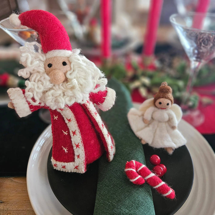Jolly Santa Handmade Felt Small Christmas Tree Topper