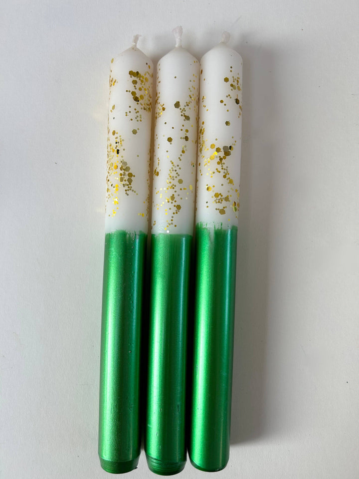 MISTLETOE KISSES Dip Dye Dinner Candle Trio