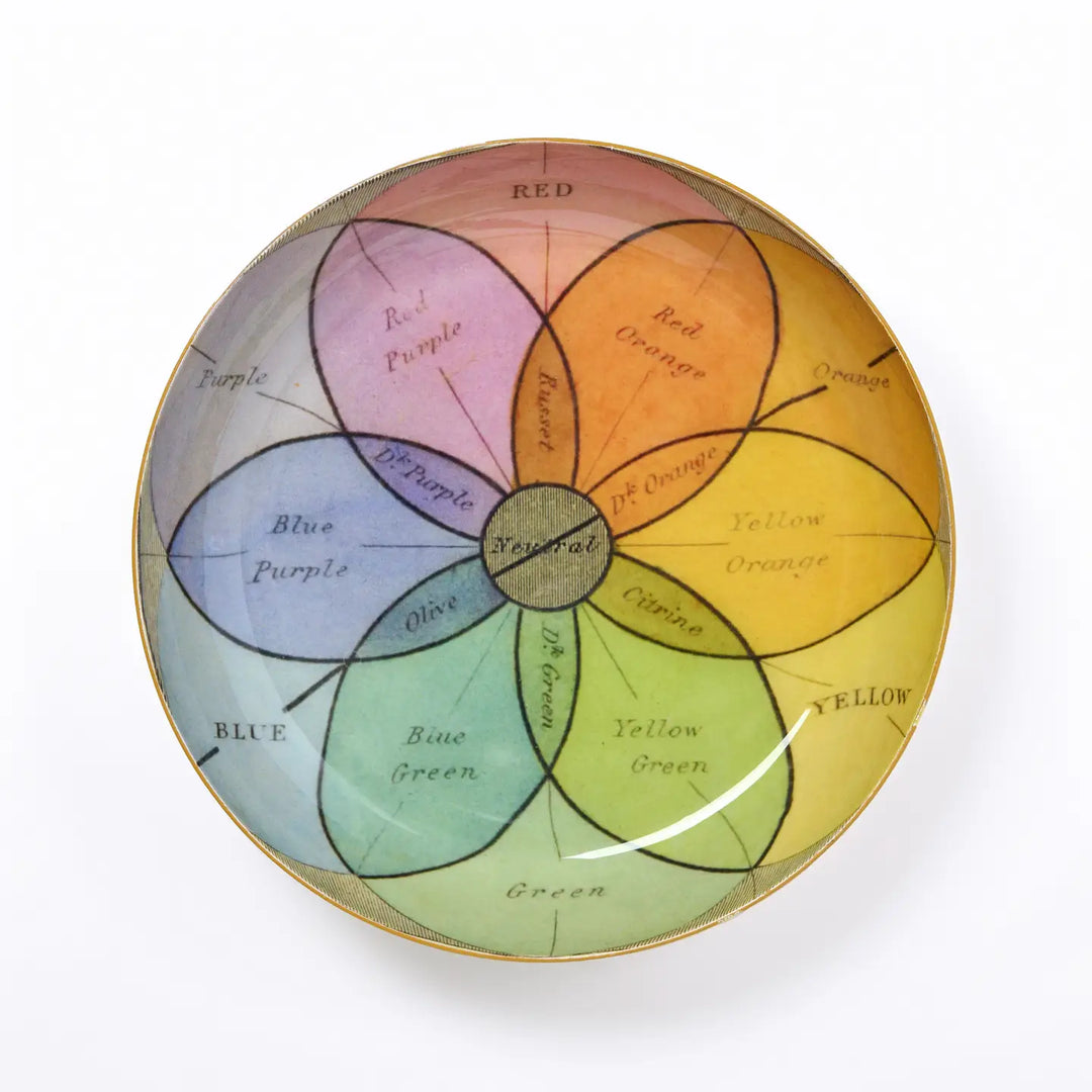 Chroma 4" Round Enamel Printed Tray