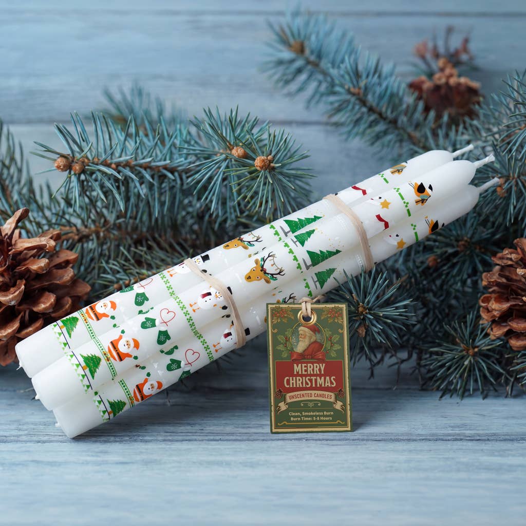 'Merry Christmas' Set of 3 Festive Unscented Candles