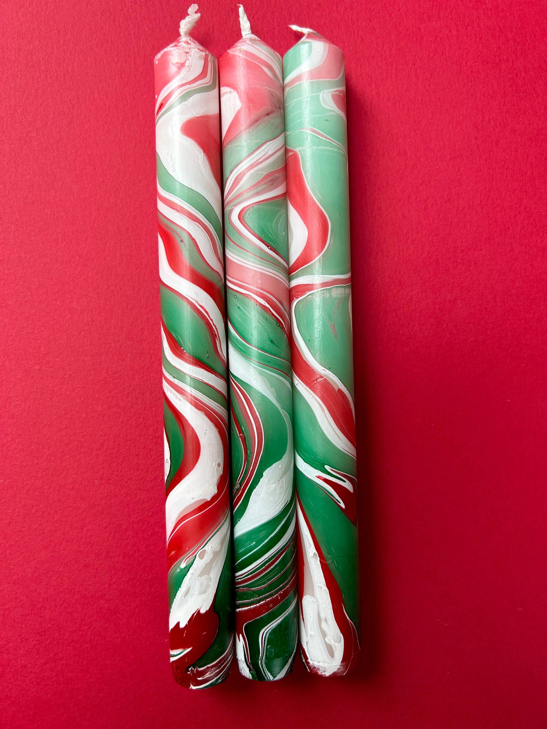 HOLLY JOLLY MARBLE Set of 3 Candles