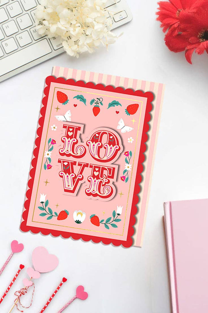 Romantic LOVE Handmade Greeting Card
