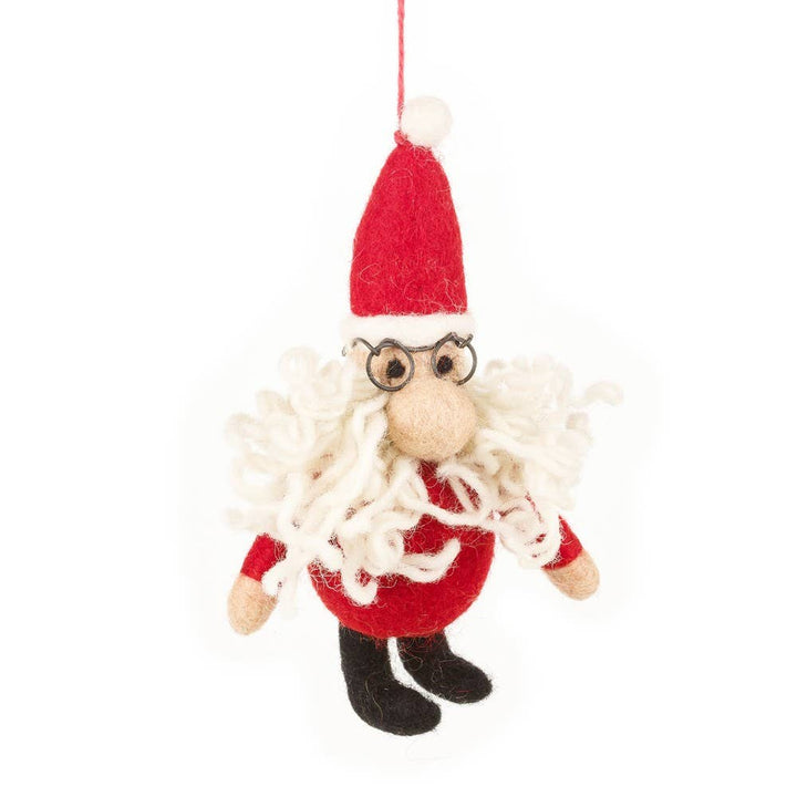 Curly Santa Handmade Felt Hanging Decoration